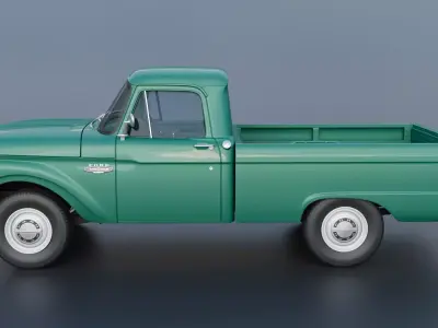 Pickup Truck F100 Short Bed 1966 3D print model