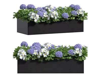 Window box flower pot Balcony container garden 3D model