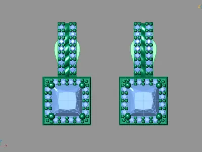 Mini Set Ring Pendant Earrings STL 3DM Womens Jewelry 3D print model