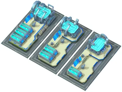 isometrical medical room hospital 03  Low-poly 3D model