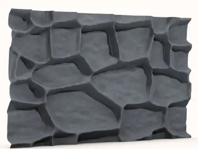 Jagged Boulder Defense Wall 3D model