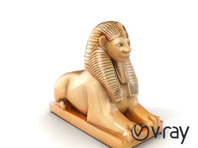 Noble Egyptian Sphinx Statue model pack Low-poly 3D model