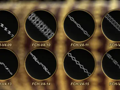 50 Chain 3D Model and Curve brush Vol 4 3D model