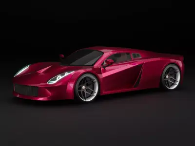 A sports car Low-poly 3D model