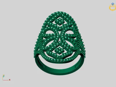Vintage Womens Diamond Ring Women Rings 3dmodels 3D print model 3D print model 14