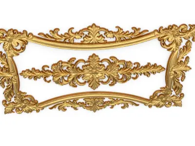 Plaster decorative frame ornament 11 3D model
