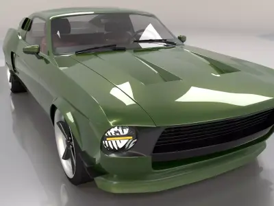 Mustang 1968 Custom High Poly and Low Poly 3D model
