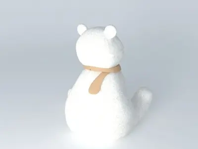 Knut polar bear with scarf Free 3D model