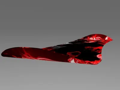 snowboard with smoke 3D model