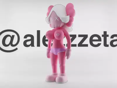 Kaws Pink Twins 1 Textured Low-poly 3D model