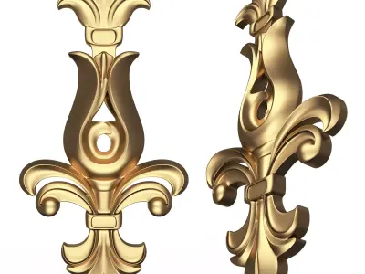 Carved Flower Decor 01 Low-poly 3D model