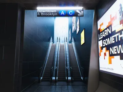 Subway station Low-poly 3D model