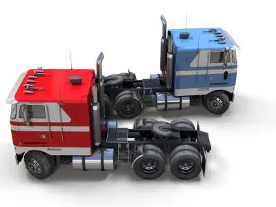 Peterbilt 362 dropdeck trailer Low-poly 3D model