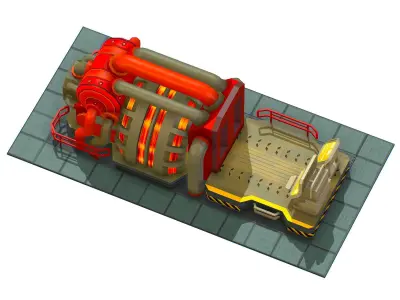 isometrical Installation Power Plant Generator 3 Low-poly 3D model