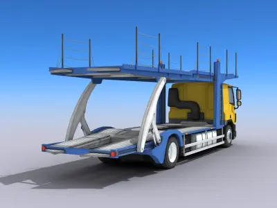 Car Carrier Truck Low-poly 3D model