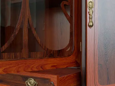 Antique Art Nouveau showcase 3D model