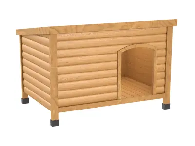 Wood Dog House Low-poly 3D model