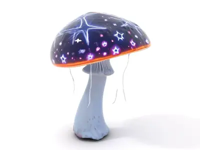 Galactic Mushroom model pack Low-poly 3D model