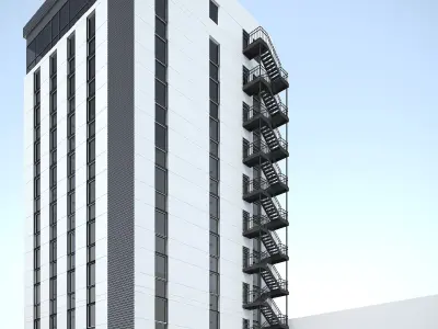 BUILDING FACADE 3D SCENE Free low-poly 3D model