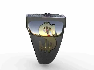  ring with dolar  MR15 3D print model