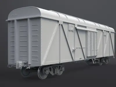 Boxcar High-Poly train car 3D model