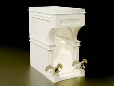 Greek God of War Shrine Wall Lamp Printable Sculptural Light 3D print model