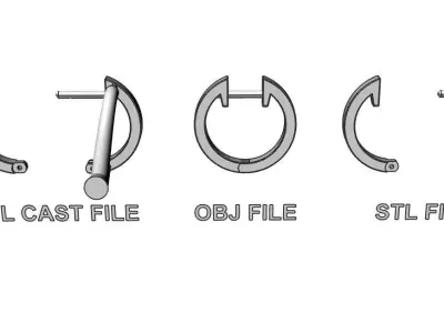 Round Hoop Earrings  3D print model