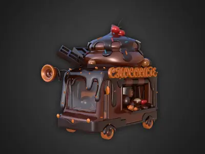 Asset - Cartoons - Food Car -  Car Chocolate 3D model