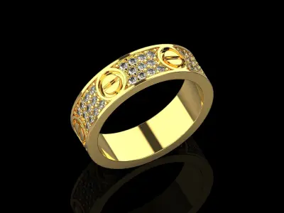 Love Diamonds Ring 18 Size N157 3D print model