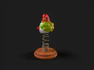 clown spring toy Low-poly 3D model