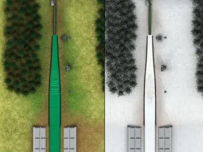 Ski jumping hill low detail 3D model