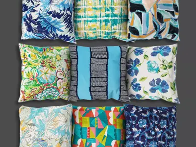 Pillows Set 001 - Festival 3D model