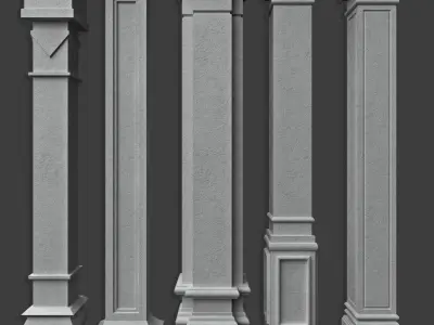 20 Column Base Mesh with UV 3D model