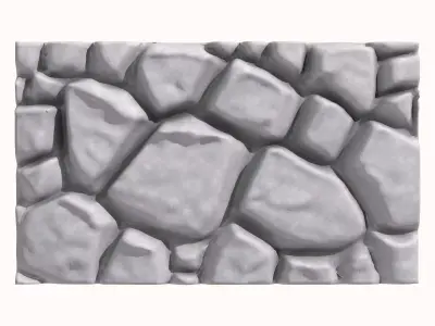 Uneven Fieldstone Wall Geometry 3D model