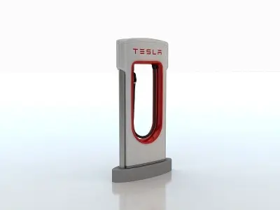 Tesla Electric Car Station 3D model