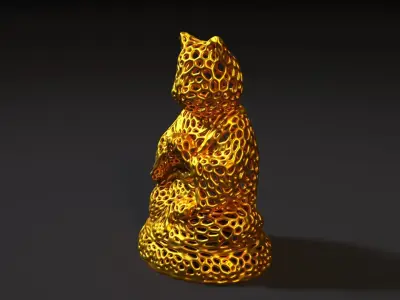 Cat Voronoi 3D print model