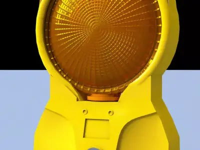 Construction Site Warning Lamp Free 3D model