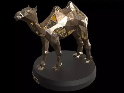 Steampunk Camel Low-poly 3D model