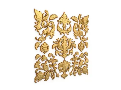 Classic carved decor ornament 419 3D model