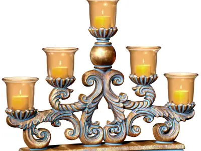 Bronze Tabletop Aged Antique Classic Candlestick Candle Holder 3D model purchase