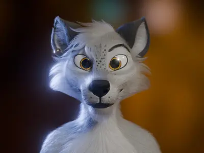 Kovu Anthro Wolf Low-poly 3D model