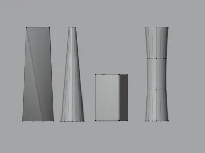 A set of modern decorative vases Low-poly 3D model