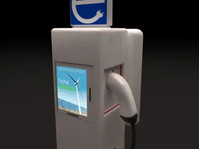 Electric Vehicle  Car Charging Station Units 3D model