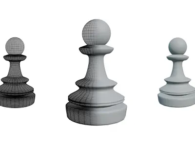 Chess Pawn Low-poly 3D model 3D print model
