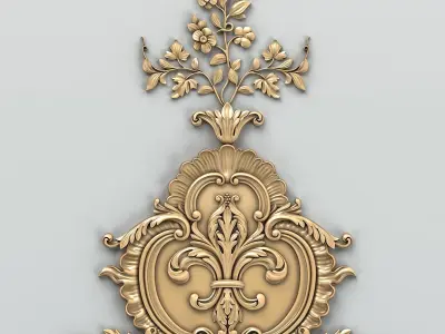 Carved decor central 006 3D model