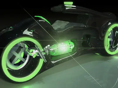 tron inspired bike Low-poly 3D model