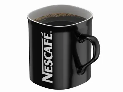 Nescafe Coffee Cup Red With Coffee 3D model