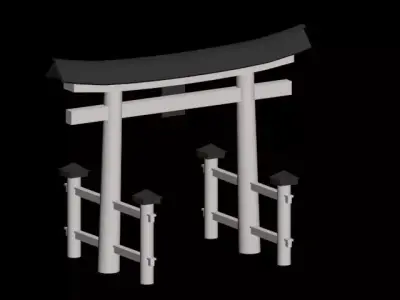 japanese entrance  Low-poly 3D model