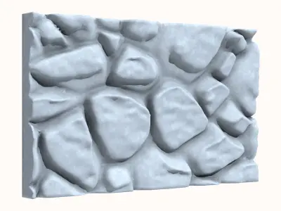 Massive Rough Stone Wall Module 3D model