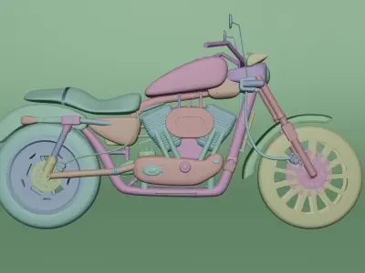 Realistic 3d highpoly motorcycle model harley davidson 3D model